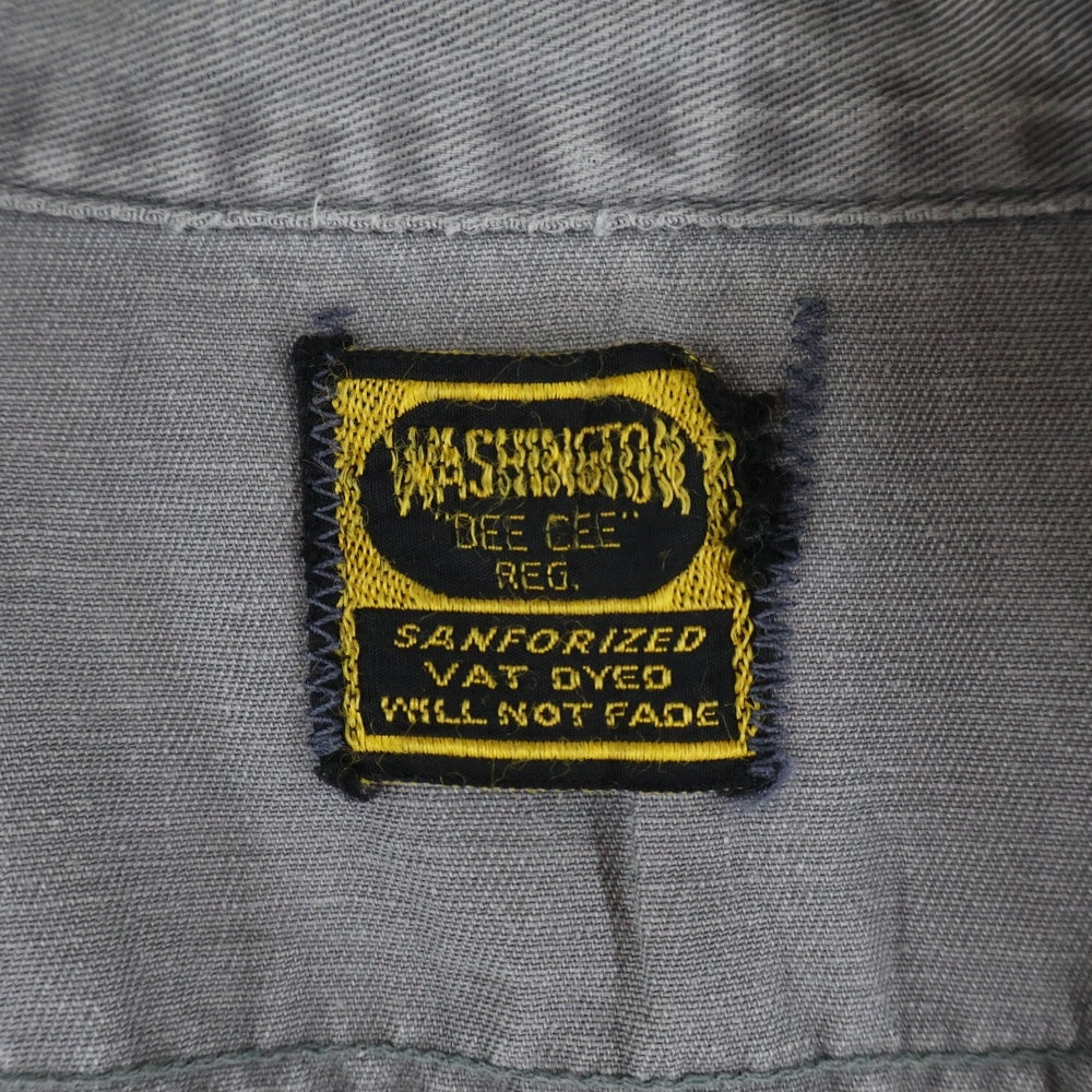 VINTAGE(ヴィンテージ) 50-60S WASHINGTON L/S SHIRT VAD DYED マチ付き フラップポケット 長袖 シャツ ブラウン