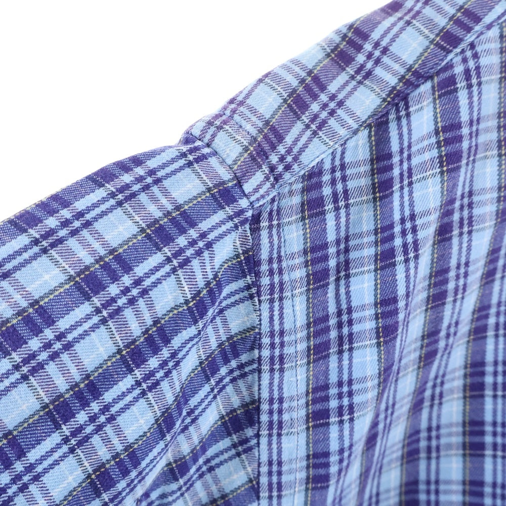 RALPH LAUREN SPORT(ラルフローレン スポーツ) 90-00S BD COTTON CHECK L/S SHIRT 刺繍 ボタンダウン コットン 長袖 チェック シャツ マチ付き ブルー/ネイビー/イエロー