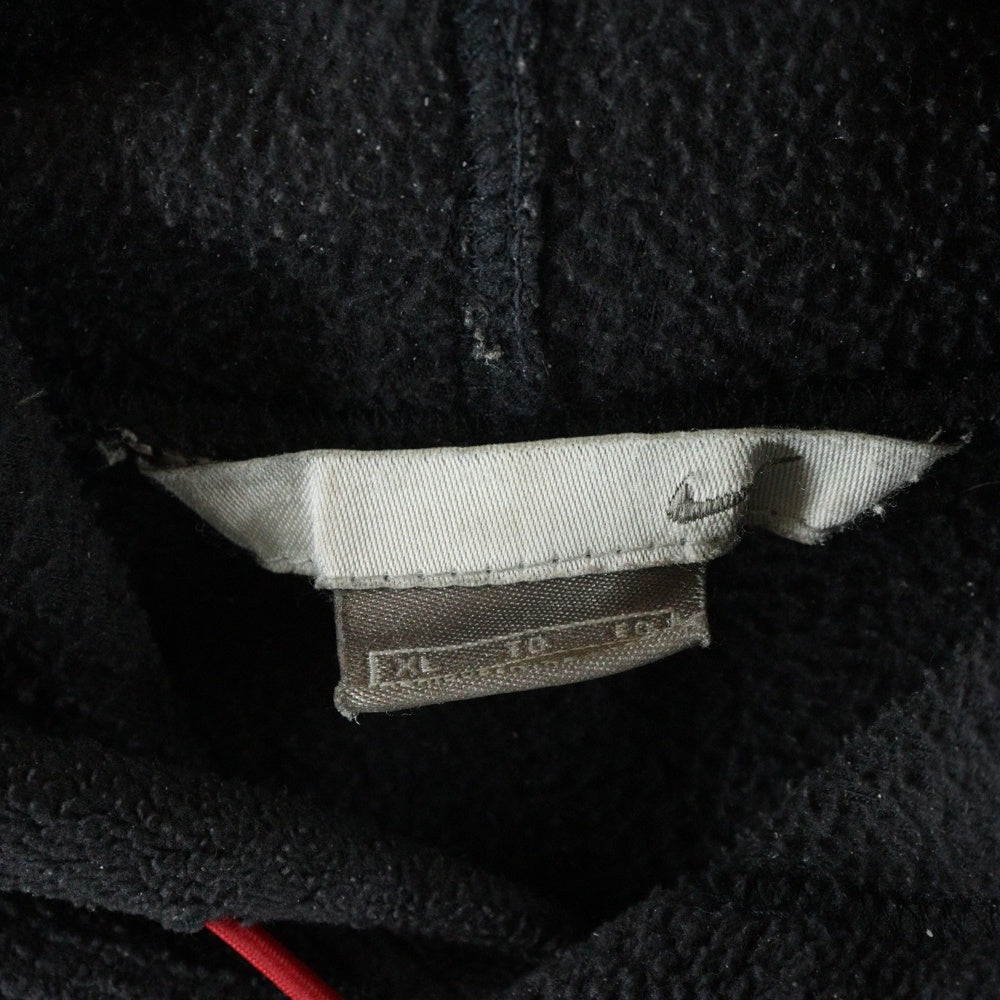 NIKE(ナイキ) 00S LOGO FLEECE PULLOVER HOODIE PARKA インドネシア製 ロゴ刺繍 フリース プルオーバー パーカー フーディー ブラック