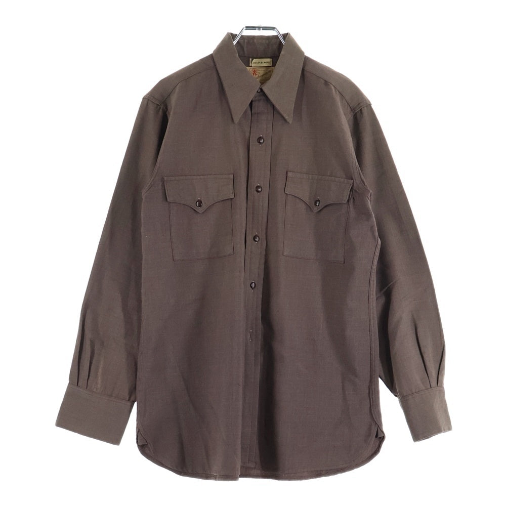 VINTAGE(ヴィンテージ) 40-50S WESTERNAIRE BY LIONDALE L/S SHIRT ウエスタン ウール マチ付き 長袖シャツ ブラウン