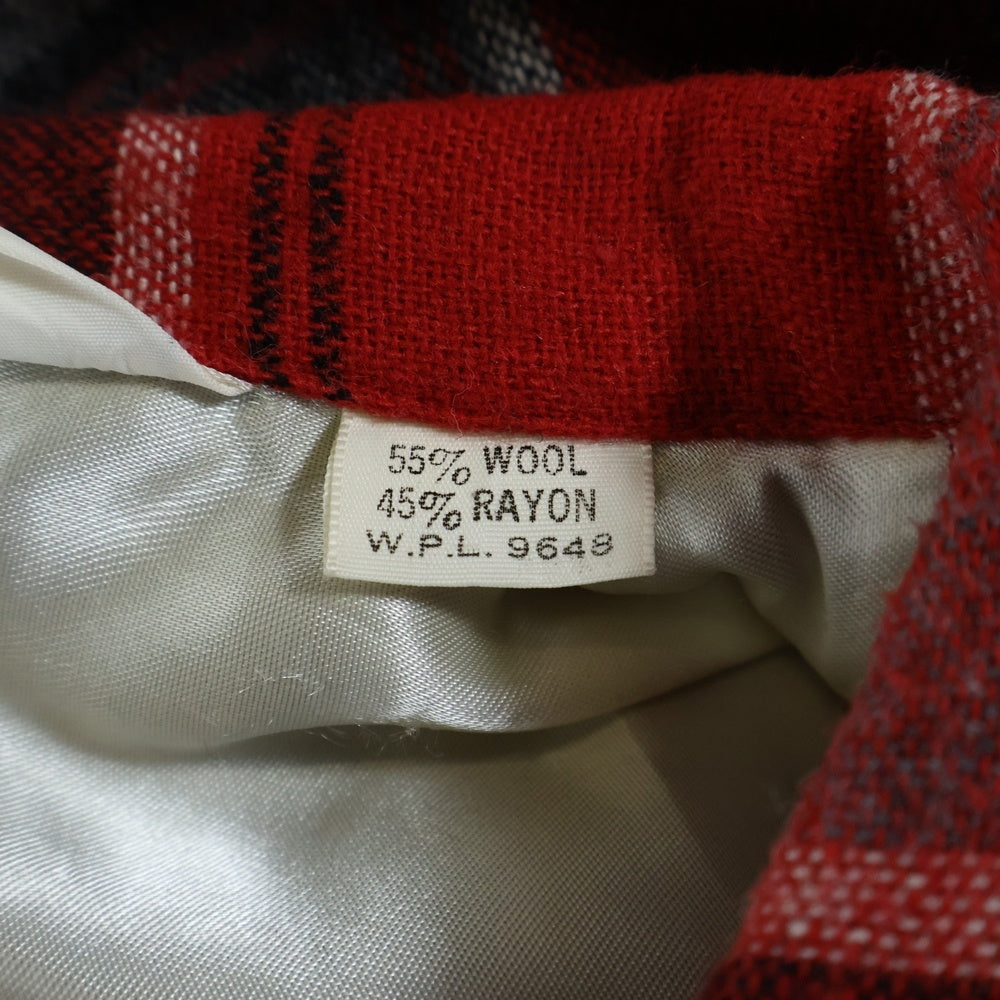 VINTAGE(ヴィンテージ) 50-60S PERSONALITY パーソナリティー WOOL RAYON CHECK L/S SHIRT ウール レーヨン チェック 長袖シャツ レッド/グレー/ブラック