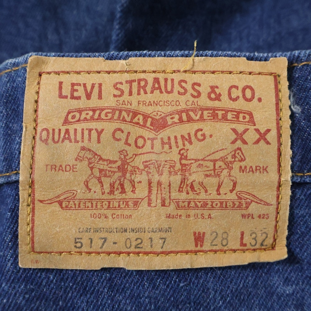 Levi's(リーバイス) 517-0217 スモールe ボタン裏653刻印 フレアデニムパンツ ブルー