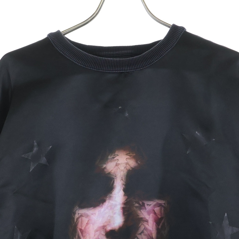 GIVENCHY(ジバンシィ) 13AW マリアプリントナイロン切替スウェット 長袖トレーナー ブラック 13J 7487 711