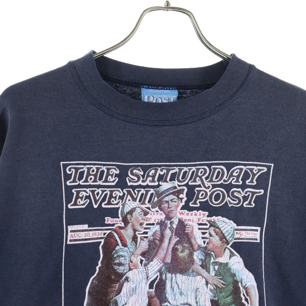 VINTAGE(ヴィンテージ) 90s THE SATURDAY EVENING POST サタデーイブニングポスト 両面プリント 長袖スウェットトレーナー