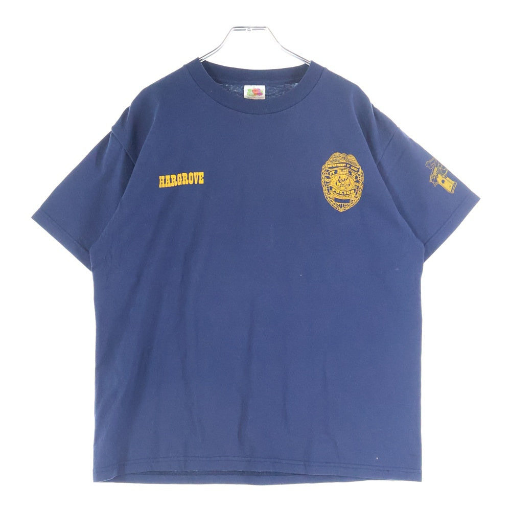 VINTAGE(ヴィンテージ) 90s HARGROVE POLICE プリント半袖Tシャツ ネイビー