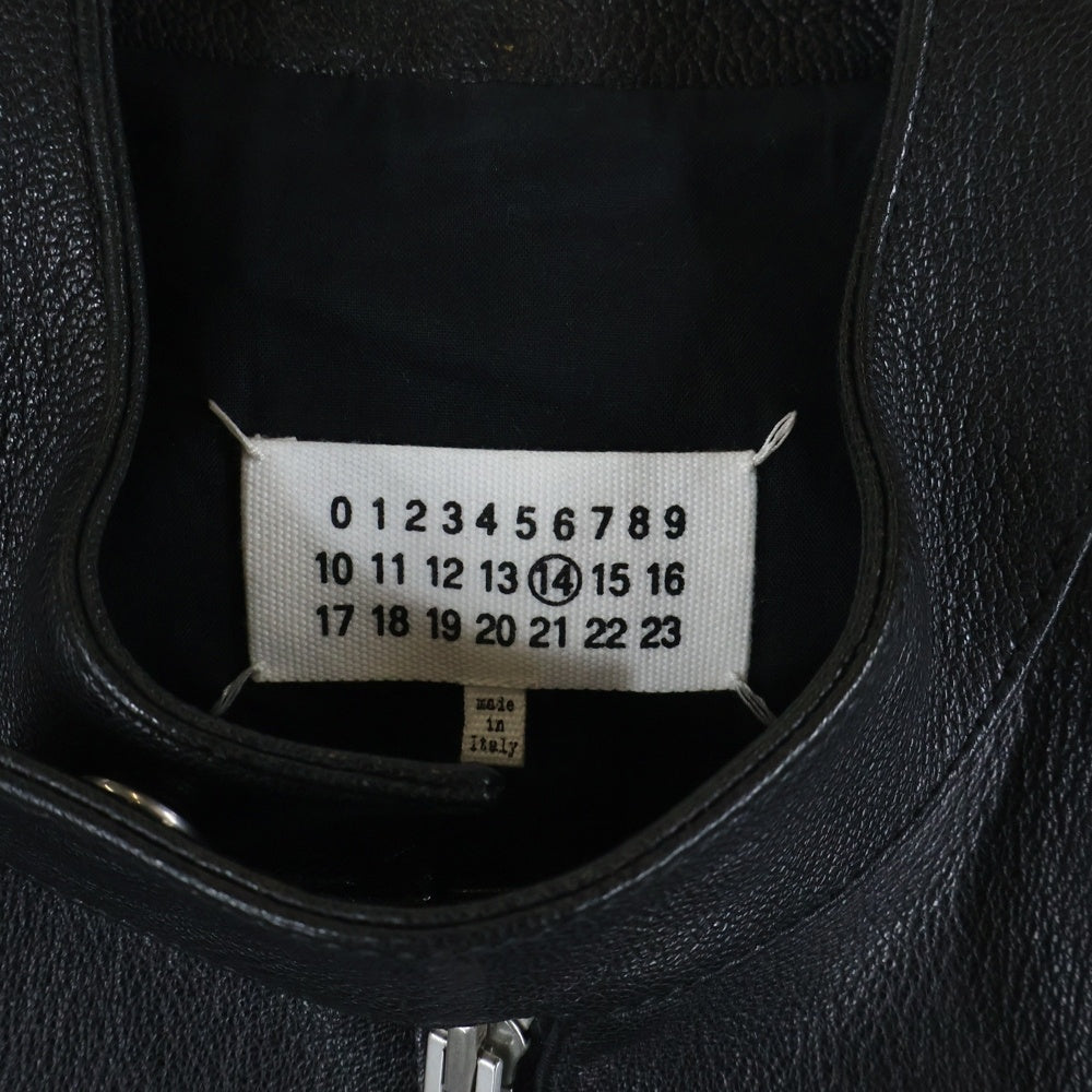 Maison Margiela(メゾンマルジェラ) 5-ZIP LEATHER JACKET ジップアップ シングルレザージャケット ブラック S50AM0489 SY1460