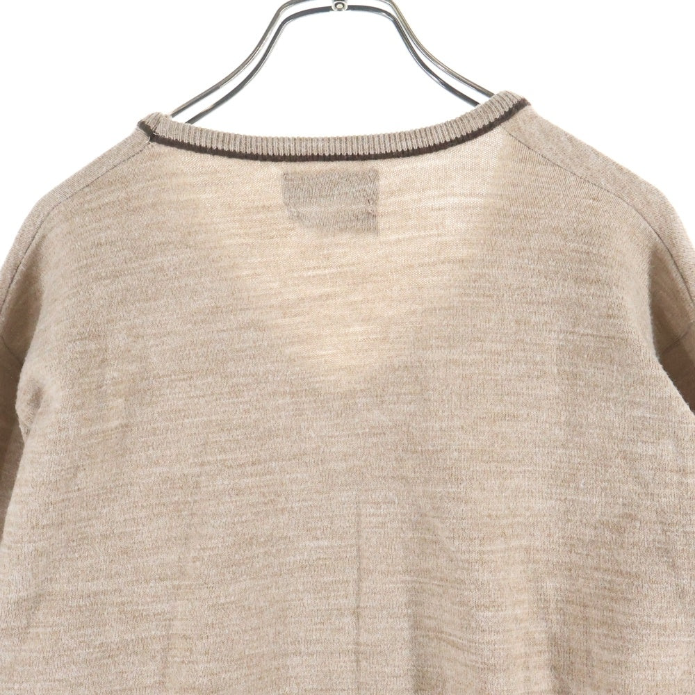 VINTAGE(ヴィンテージ) 70S JC PENNY ジェイシーペニー V-NECK KNIT SWEATER Vネック 染み込みプリント アクリル ニットセーター ブラウン