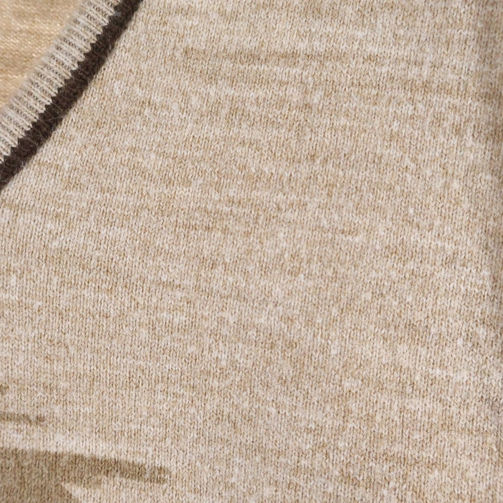 VINTAGE(ヴィンテージ) 70S JC PENNY ジェイシーペニー V-NECK KNIT SWEATER Vネック 染み込みプリント アクリル ニットセーター ブラウン