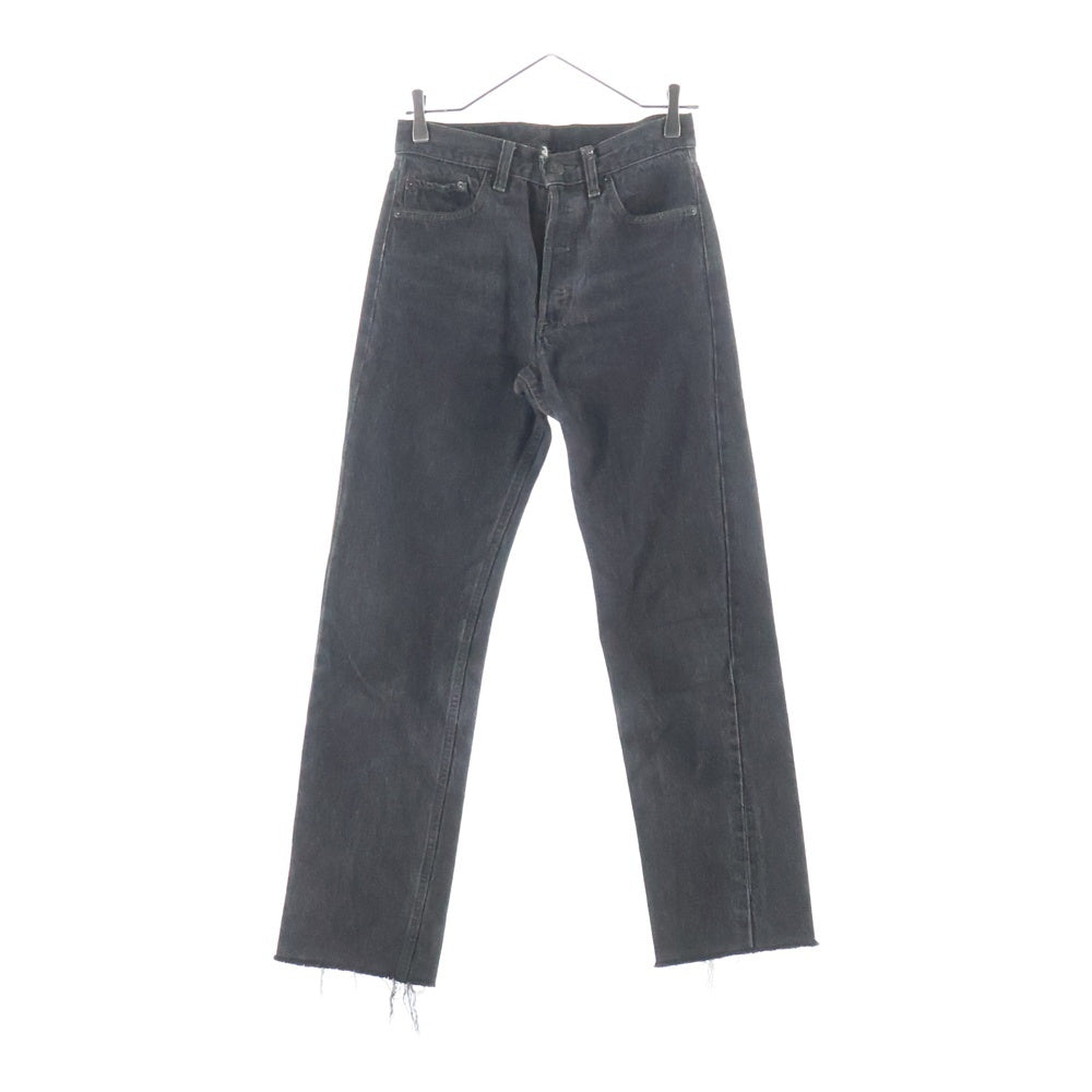 Levi's(リーバイス) 90S VINTAGE 501 CUT OFF BLACK DENIM PANTS ボタン裏刻印653 レジスターR 先染め カットオフ デニムパンツ ブラック