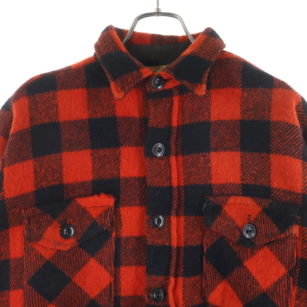 VINTAGE(ヴィンテージ) 60-70S FROSTPROOF WOOL L/S CHECK SHIRT フロストプルーフ バッファローチェック 長袖 シャツ レッド/ブラック