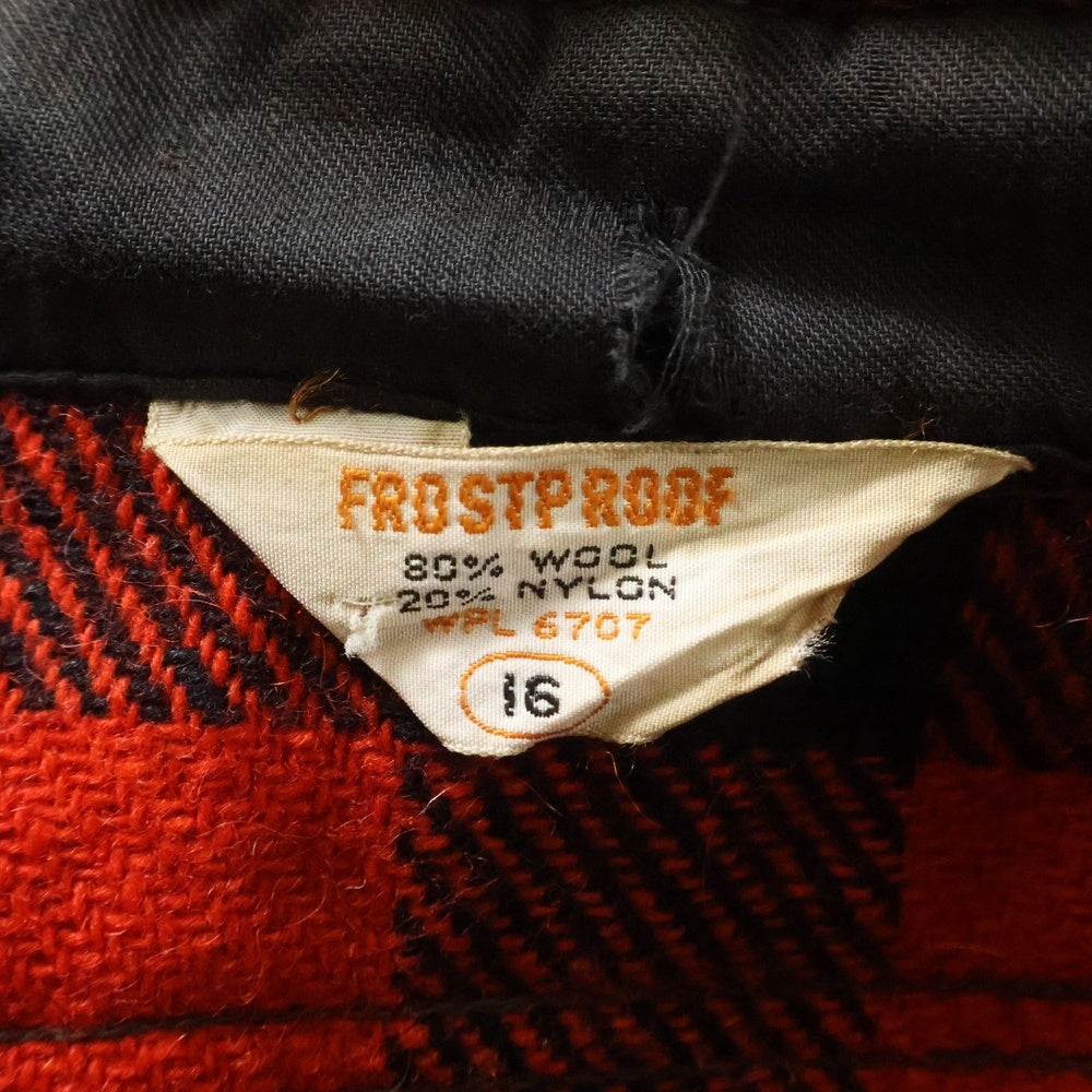 VINTAGE(ヴィンテージ) 60-70S FROSTPROOF WOOL L/S CHECK SHIRT フロストプルーフ バッファローチェック 長袖 シャツ レッド/ブラック