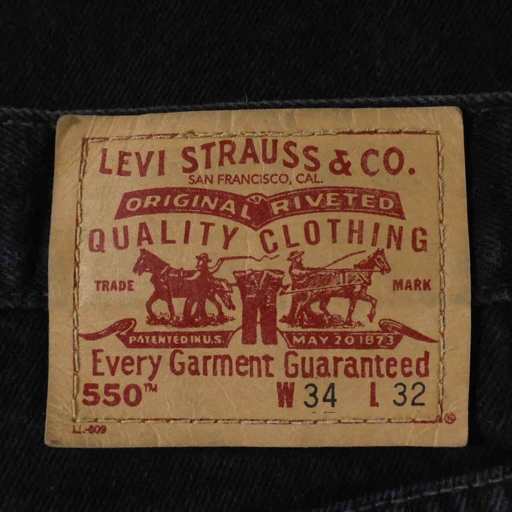 Levi's(リーバイス) 90S 550 RELAXED FIT DENIM PANTS BLACK 99年製 後染め テーパード デニムパンツ ブラック