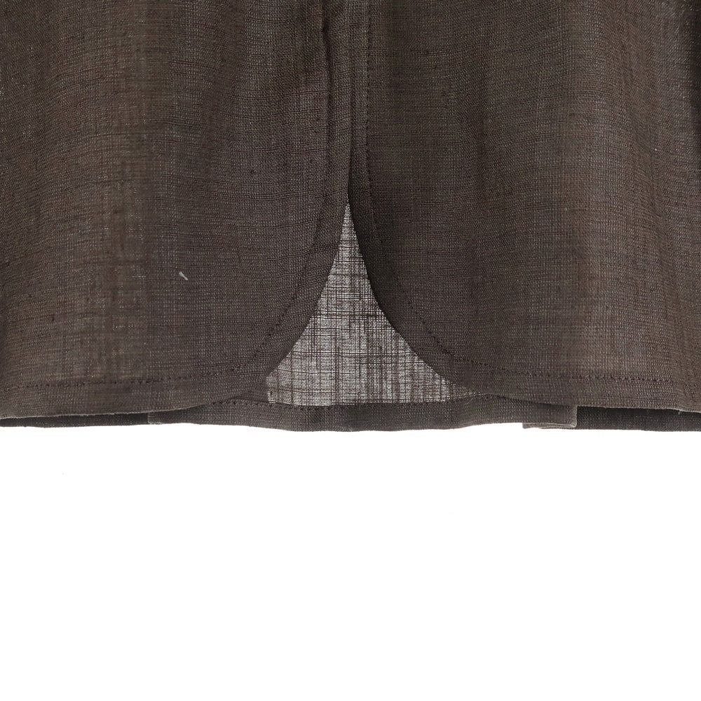 Omar Afridi(オマールアフリディ) 24SS ELASTICATED SHIRT エラスティケーテッド 半袖シャツ ブラウン OA-SS24-SHR-105-01