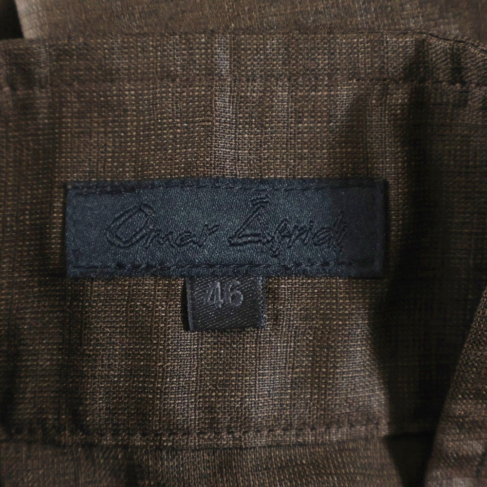 Omar Afridi(オマールアフリディ) 24SS ELASTICATED SHIRT エラスティケーテッド 半袖シャツ ブラウン OA-SS24-SHR-105-01