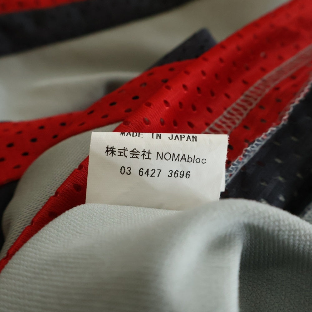 NO BRAND(ノーブランド) NOMATD ノーマティーディー STRIPE FOOTBALL TEE ストライプ フットボール スポーツ サッカー 長袖カットソー グレー/レッド N024F-TS01-GR-2