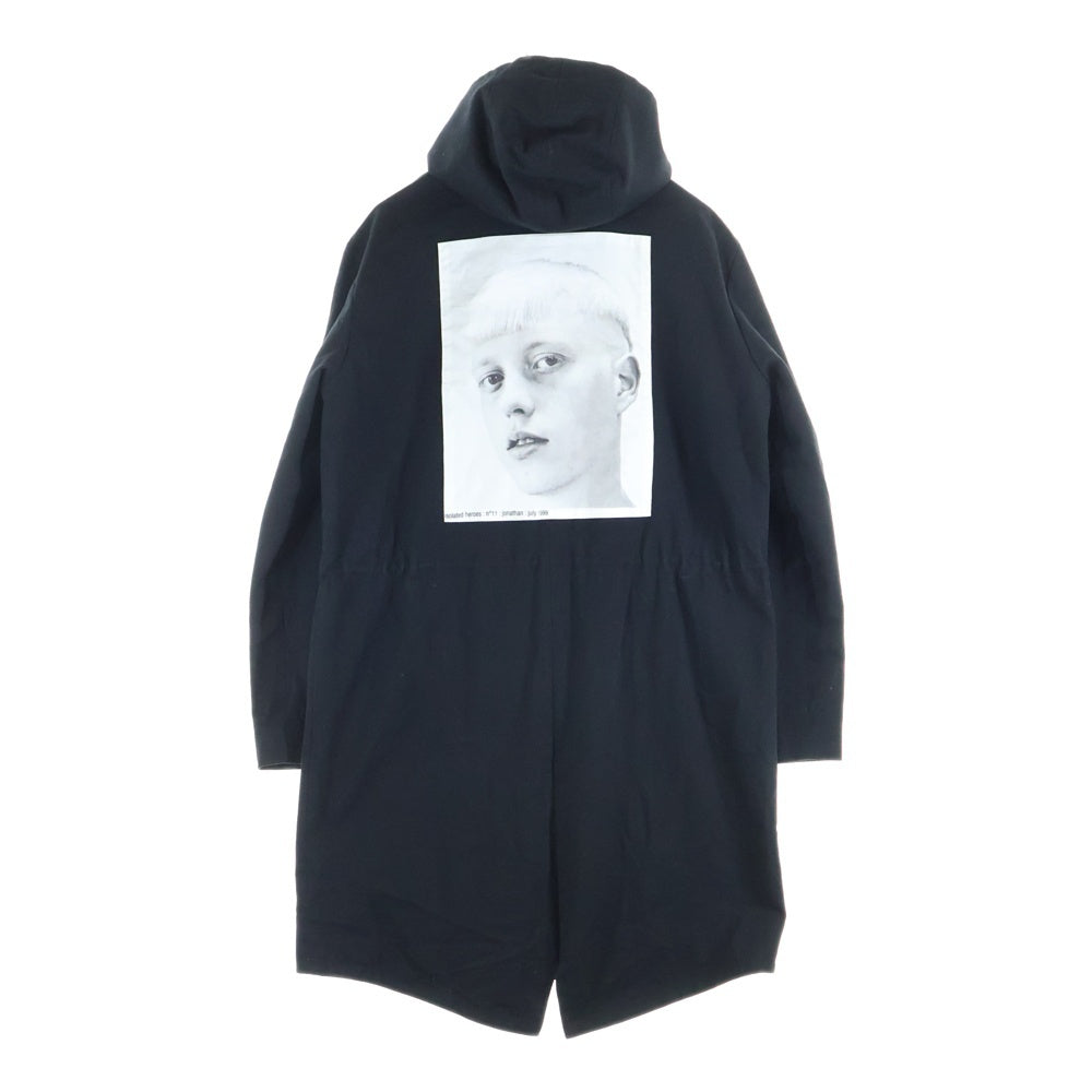 RAF SIMONS(ラフシモンズ) 16SS ISOLATED HEROES フォトプリント コットン フード モッズコート ブラック 161-700