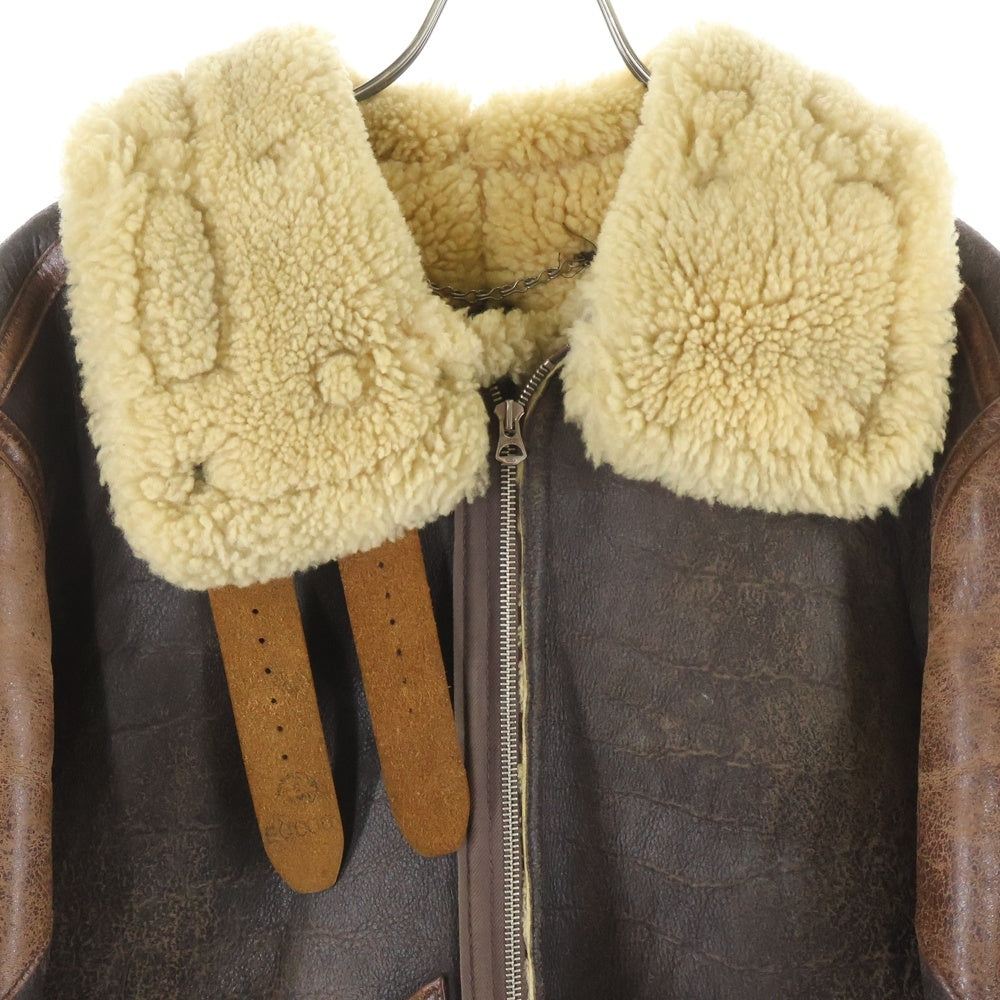THE REAL McCOY'S(ザリアルマッコイ) 90S B-3 MOUTON JACKET ムートン ジャケット ブラウン 38-9622-AF