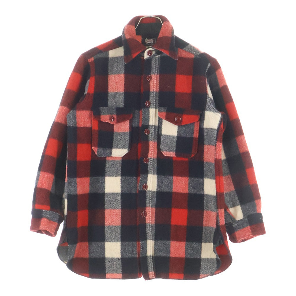 WOOLRICH(ウールリッチ) 50S BUFFALO CHECK L/S WOOL SHIRT バッファローチェック ウール 長袖 シャツ マチ付き レッド/ホワイト/ブラック