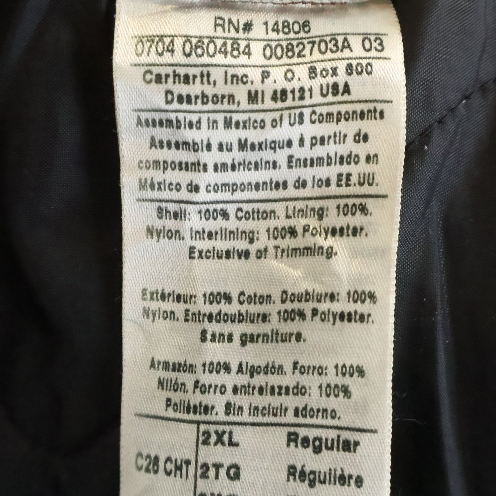 CARHARTT(カーハート) 00S TRADITIONAL COAT 04年 メキシコ製 トラディショナルコート 裏地キルティング 中綿 ダックジャケット ブラウン