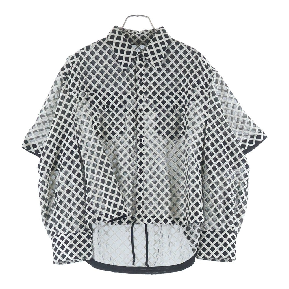 UNDERCOVER(アンダーカバー) 22SS JUN TAKAHASHI 2WAY SHEER WESTERN SHIRT JACKET シアー 2ウェイ ウエスタン シャツ ジャケット ホワイト/ブラック UC1B1409-2 レディース