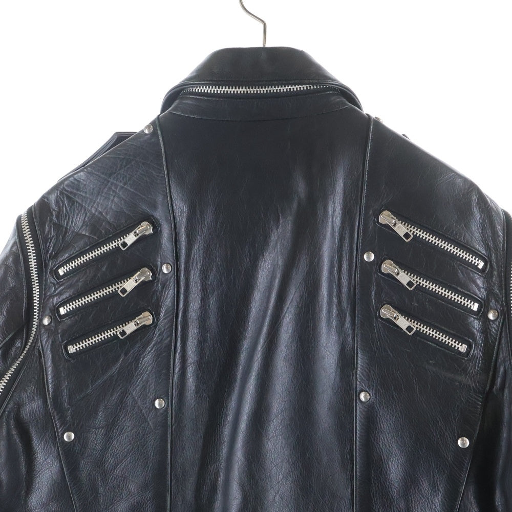 BOUNTY HUNTER(バウンティーハンター) × RALEIGH ラレー MULTI ZIP LEATHER RIDERS JACKET マルチ ジップ レザー ライダース ジャケット ブラック レディース