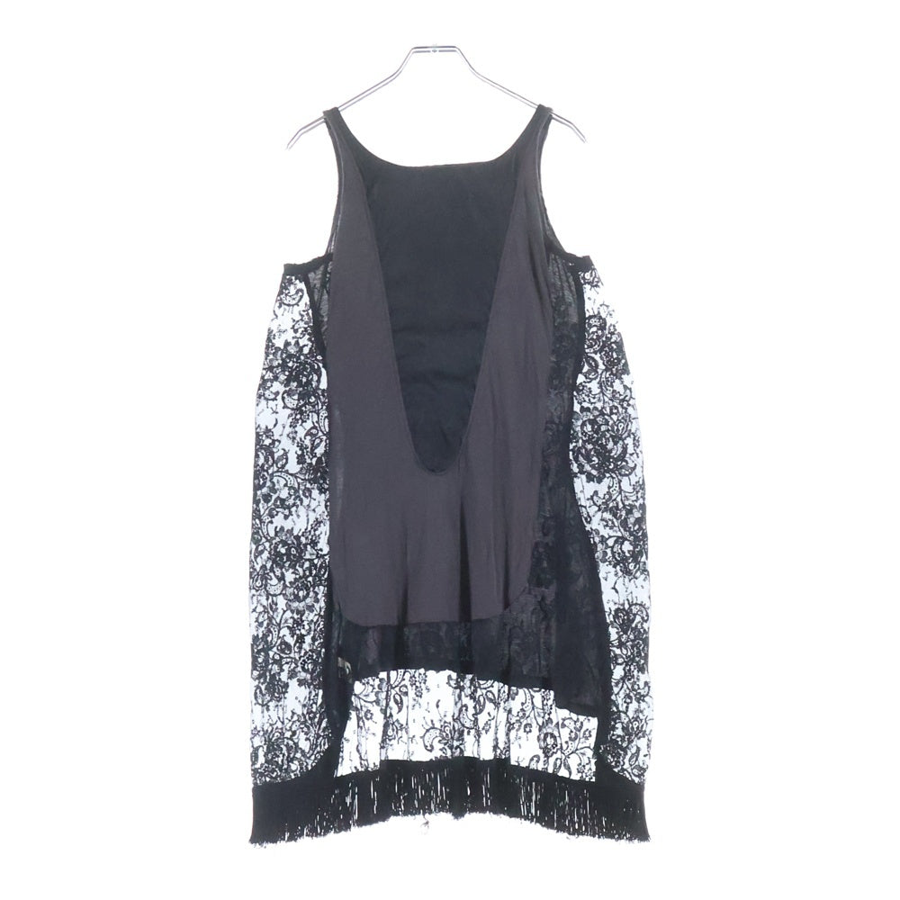 UNDERCOVER(アンダーカバー) 13SS TALKING HEADS STOP MAKING SENSE MINI DRESS レース ノースリーブ ワンピース グレー/ブラック K1804 レディース