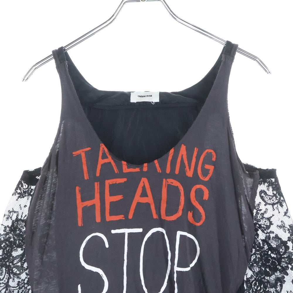 UNDERCOVER(アンダーカバー) 13SS TALKING HEADS STOP MAKING SENSE MINI DRESS レース ノースリーブ ワンピース グレー/ブラック K1804 レディース