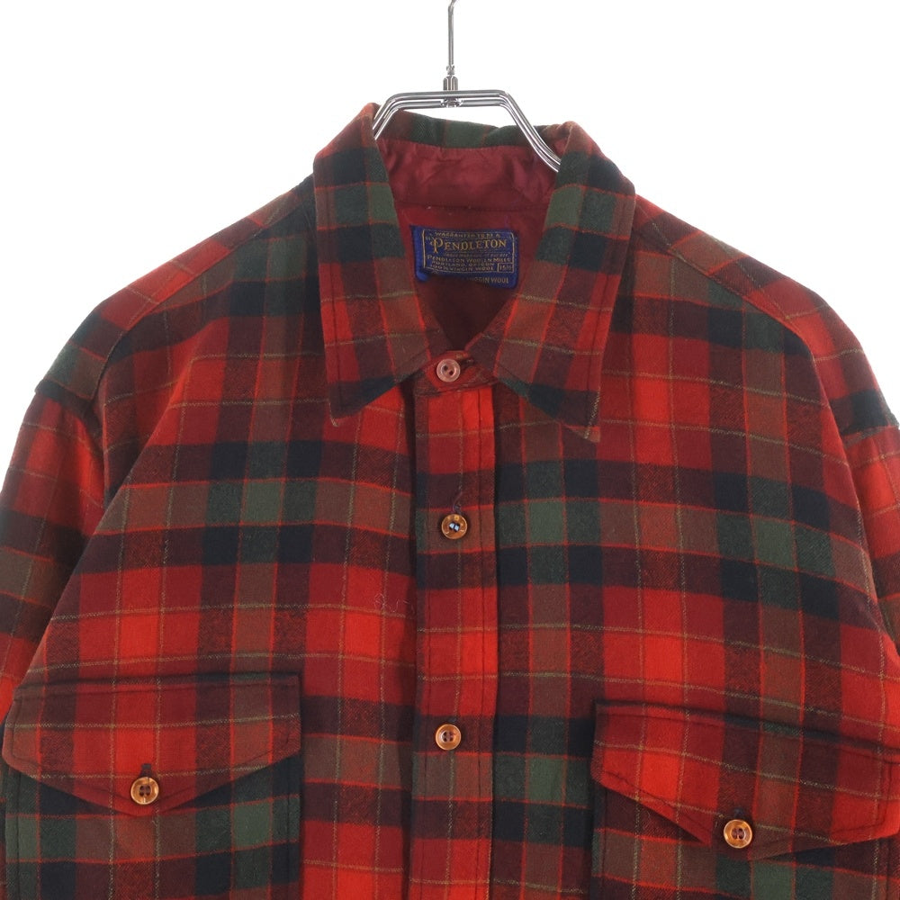 PENDLETON(ペンドルトン) 60S WOOL CHECK L/S SHIRT ウール 長袖 チェック シャツ レッド/カーキ/ブラック