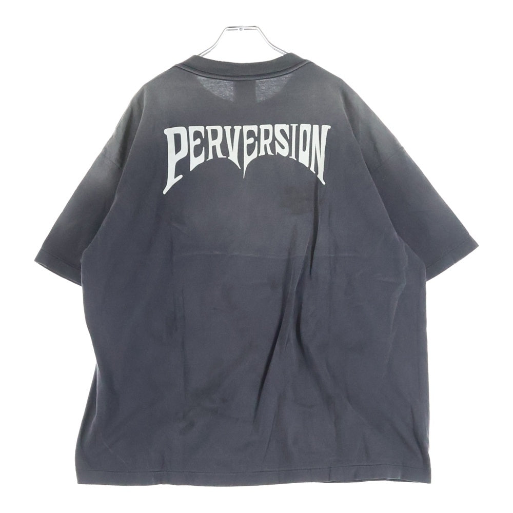 SAINT MICHAEL(セントマイケル) 25AW × Kosuke Kawamura S/S T-SHIRT PERVERSION 両面プリント 半袖Tシャツ カットソー ブラック SM-HR1-0000-C16