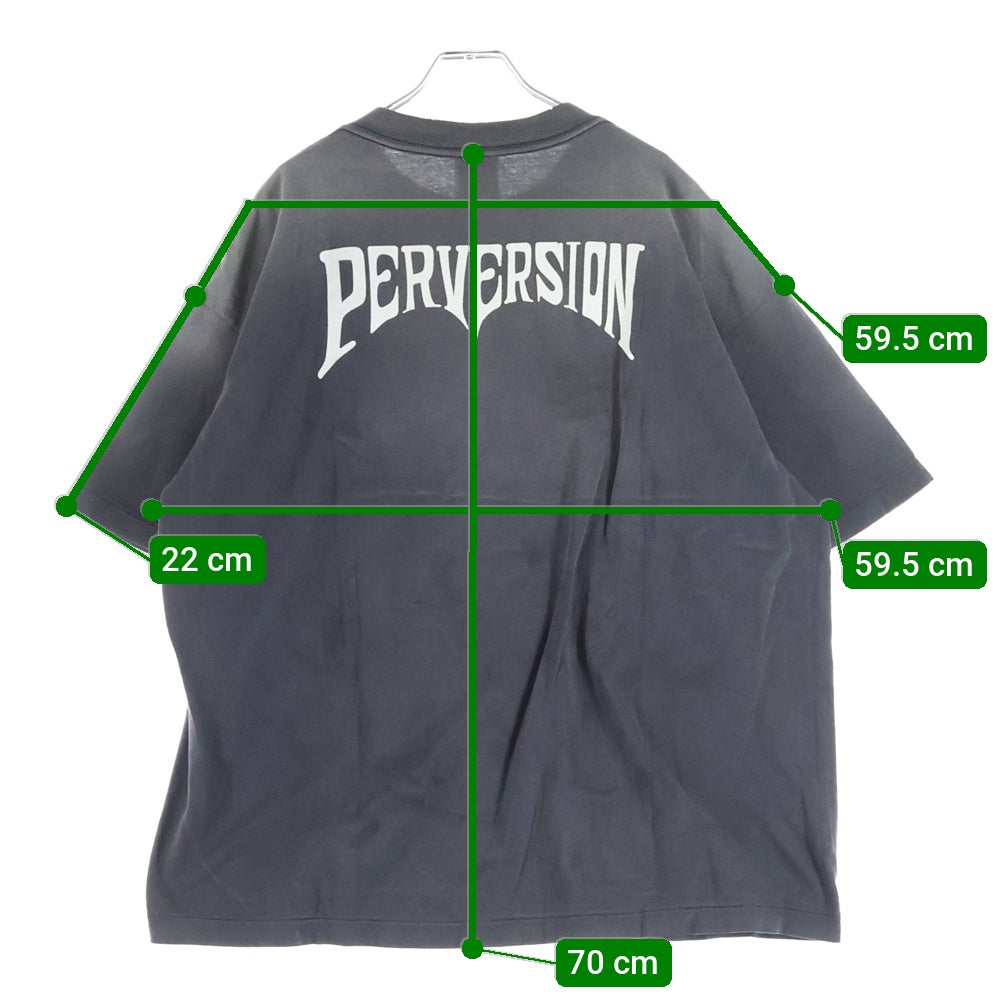 SAINT MICHAEL(セントマイケル) 25AW × Kosuke Kawamura S/S T-SHIRT PERVERSION 両面プリント 半袖Tシャツ カットソー ブラック SM-HR1-0000-C16