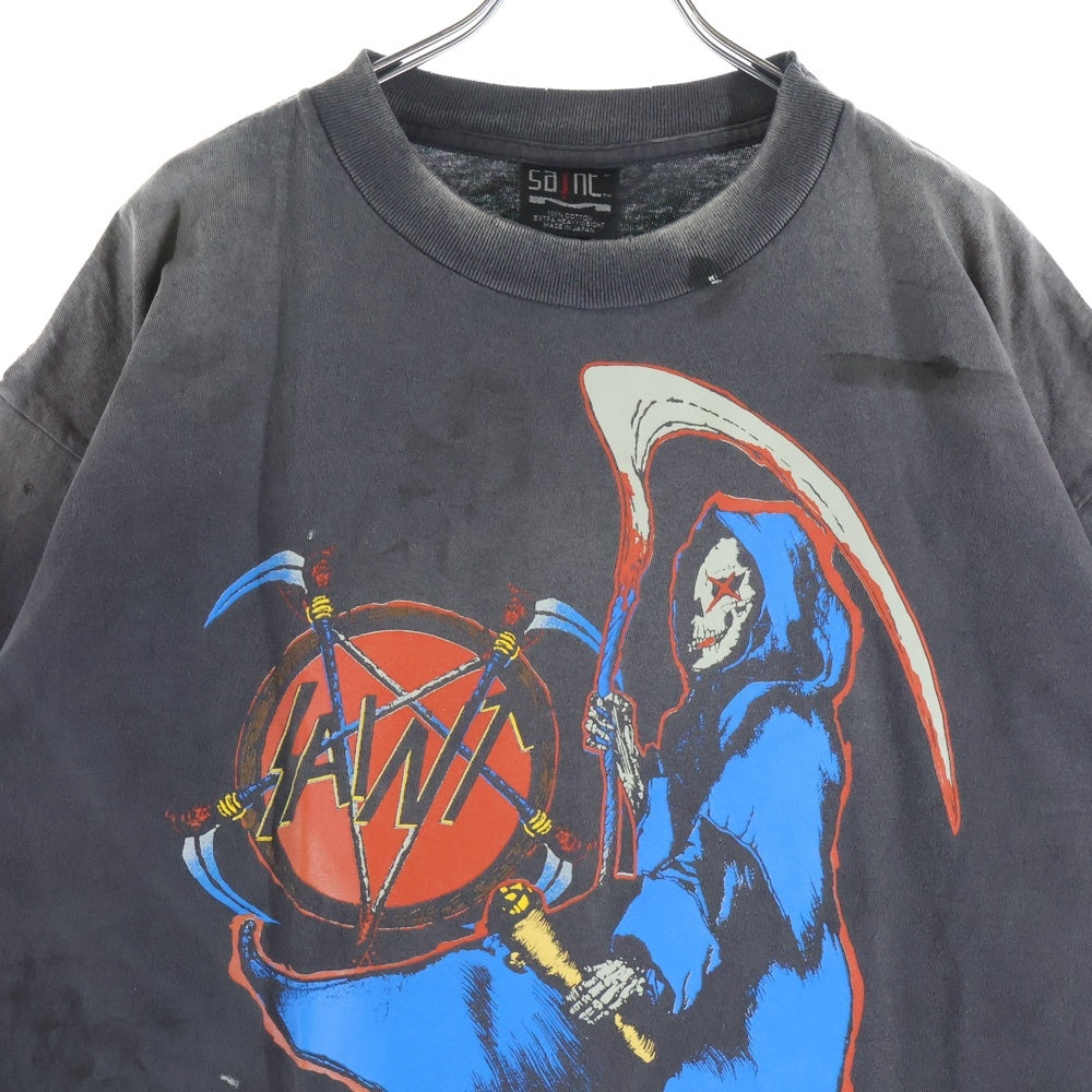 SAINT MICHAEL(セントマイケル) 25AW S/S T-SHIRT BIRTH AND DEATH 両面プリント 半袖Tシャツ カットソー ブラック SM-HR1-0000-007