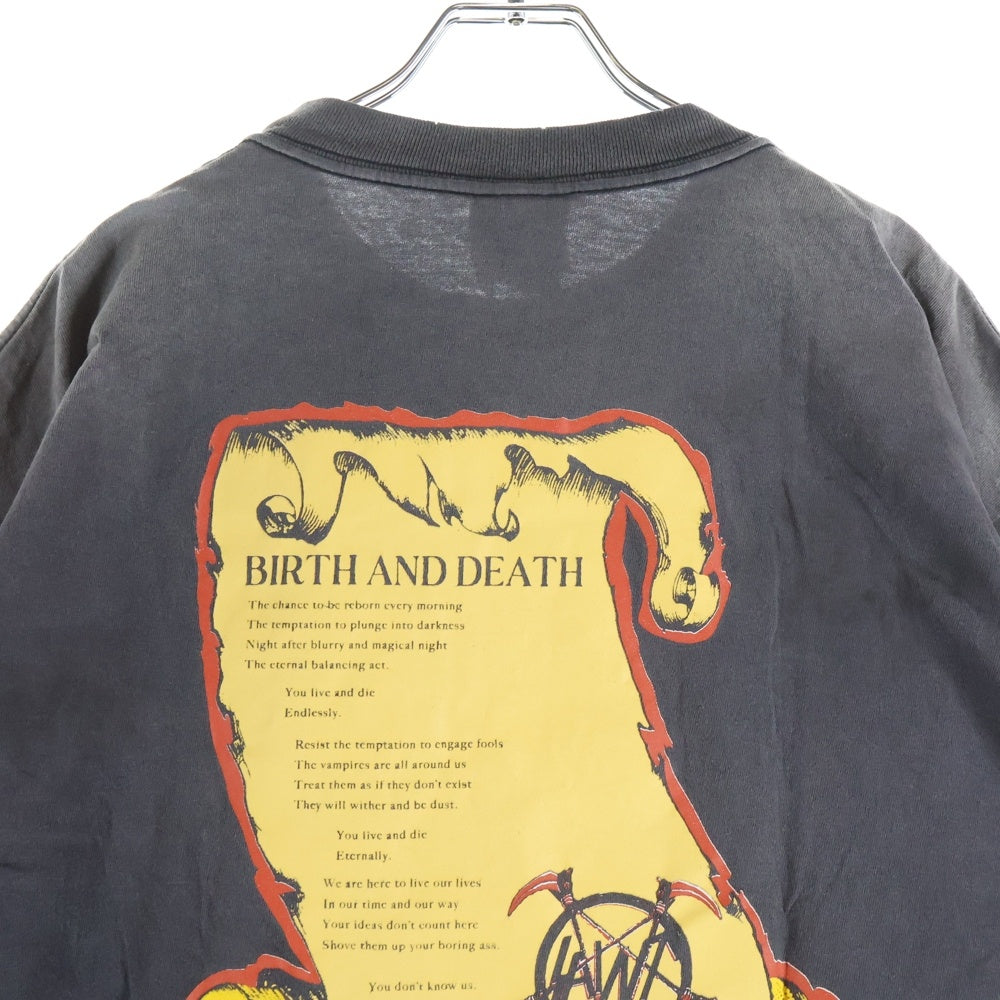 SAINT MICHAEL(セントマイケル) 25AW S/S T-SHIRT BIRTH AND DEATH 両面プリント 半袖Tシャツ カットソー ブラック SM-HR1-0000-007