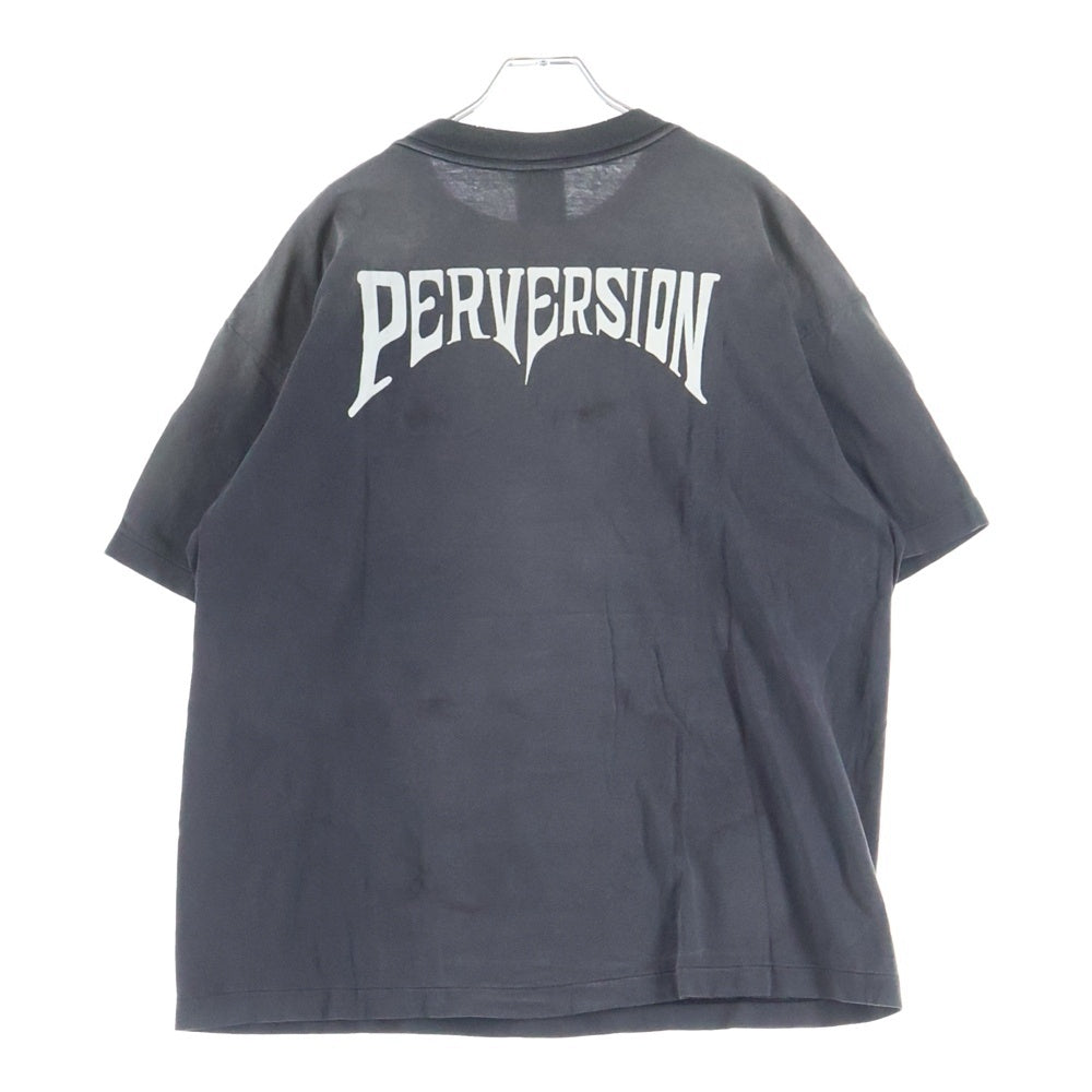 SAINT MICHAEL(セントマイケル) 25AW × Kosuke Kawamura S/S T-SHIRT PERVERSION 両面プリント 半袖Tシャツ カットソー ブラック SM-HR1-0000-C16