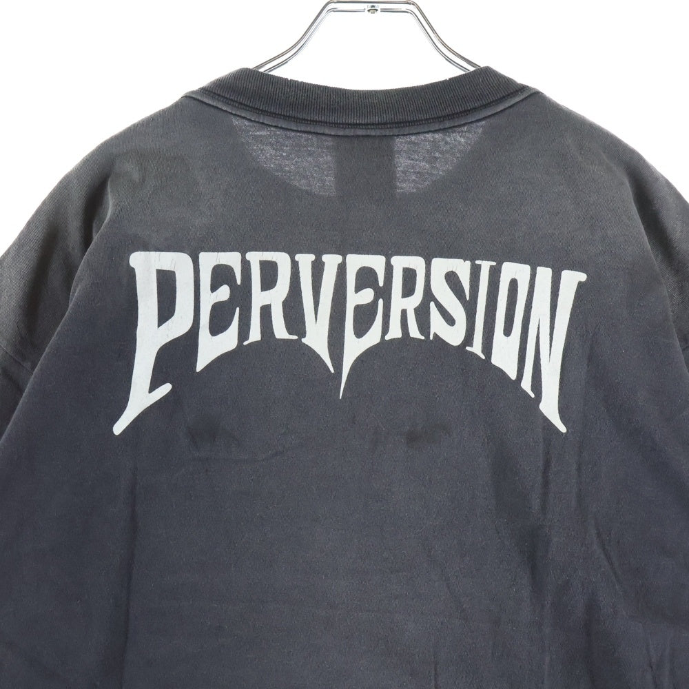 SAINT MICHAEL(セントマイケル) 25AW × Kosuke Kawamura S/S T-SHIRT PERVERSION 両面プリント 半袖Tシャツ カットソー ブラック SM-HR1-0000-C16