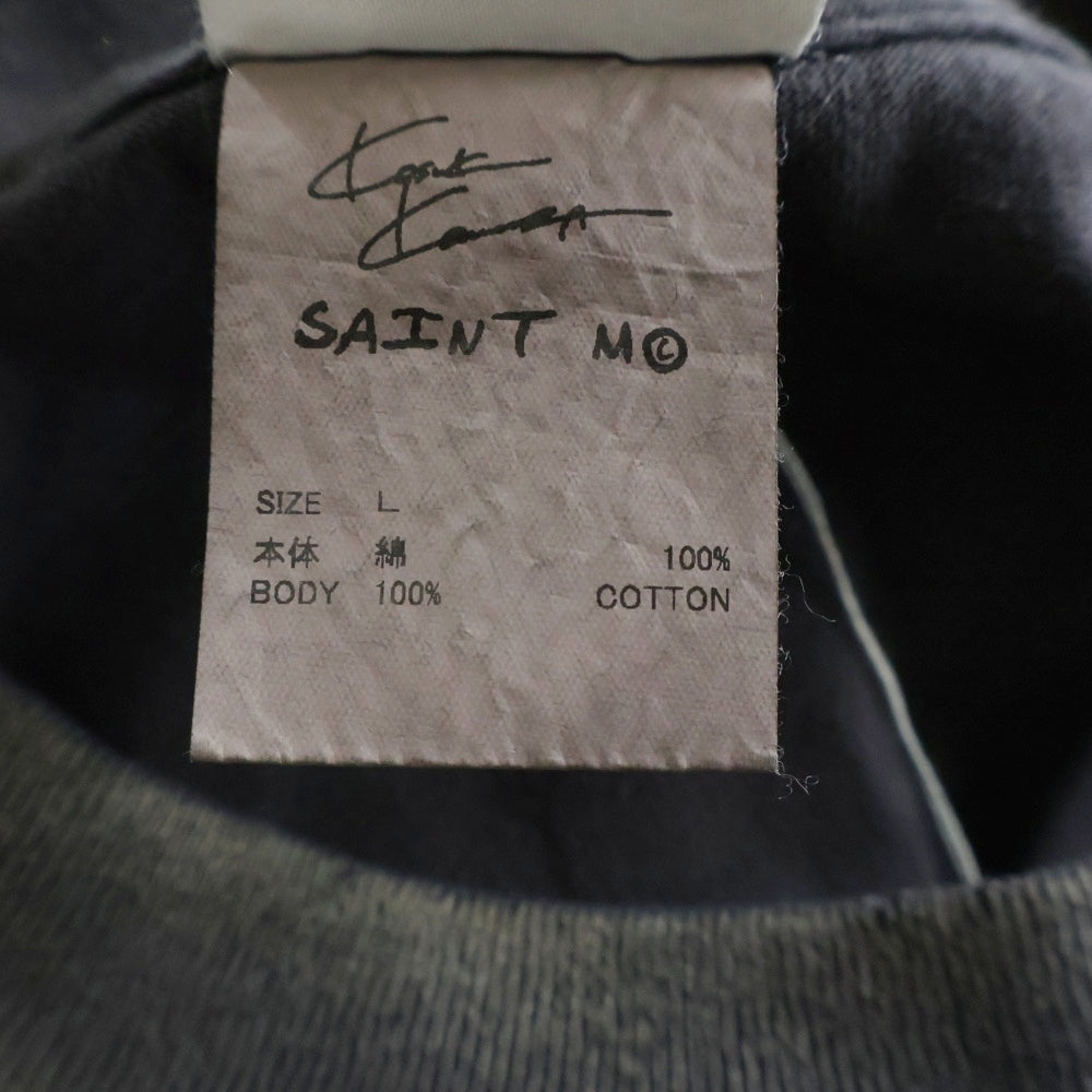 SAINT MICHAEL(セントマイケル) 25AW × Kosuke Kawamura S/S T-SHIRT PERVERSION 両面プリント 半袖Tシャツ カットソー ブラック SM-HR1-0000-C16