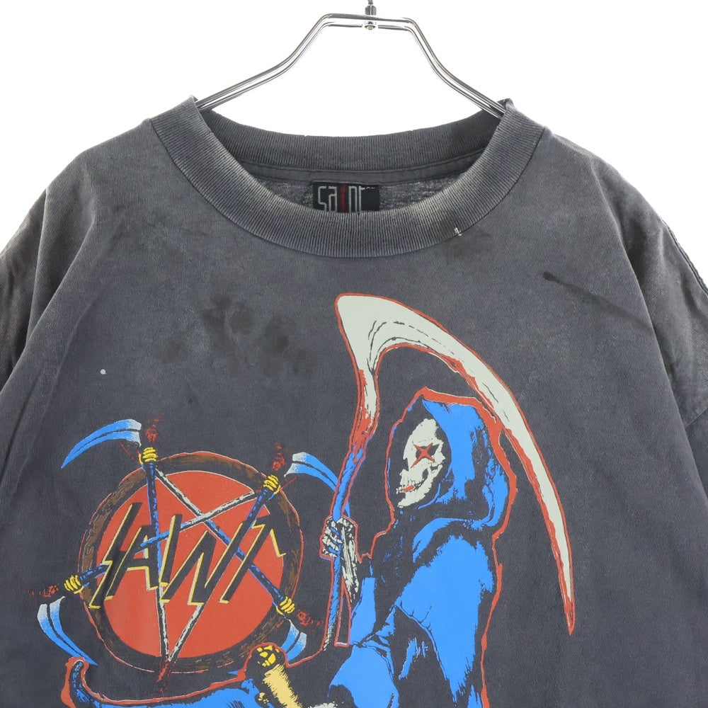 SAINT MICHAEL(セントマイケル) 25AW S/S T-SHIRT BIRTH AND DEATH 両面プリント 半袖Tシャツ カットソー ブラック SM-HR1-0000-007