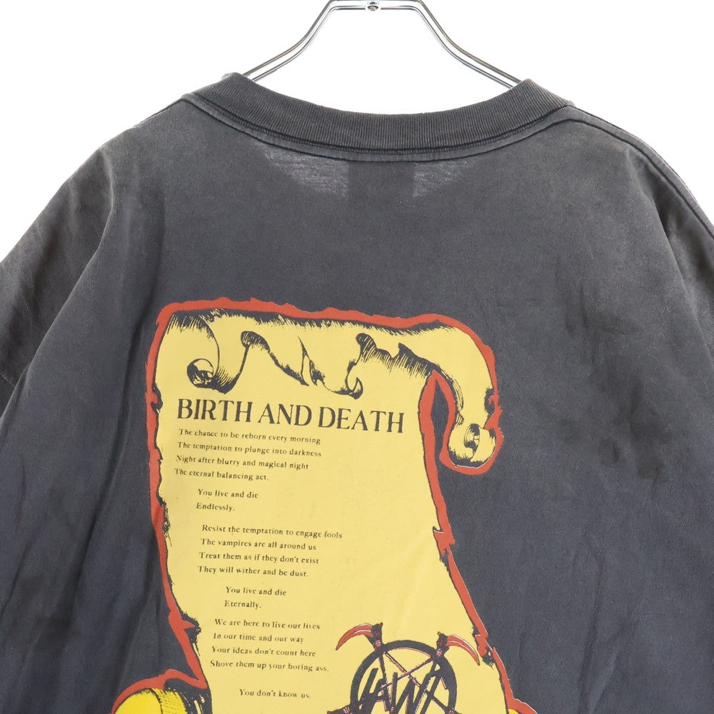SAINT MICHAEL(セントマイケル) 25AW S/S T-SHIRT BIRTH AND DEATH 両面プリント 半袖Tシャツ カットソー ブラック SM-HR1-0000-007