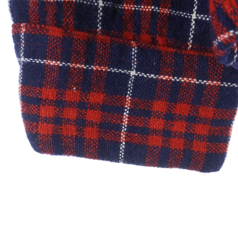 VINTAGE(ヴィンテージ) 60S VAN HEUSEN ヴァンヒューセン OPEN COLLAR CHECK L/S SHIRT チェック 長袖 シャツ レッド/ブルー