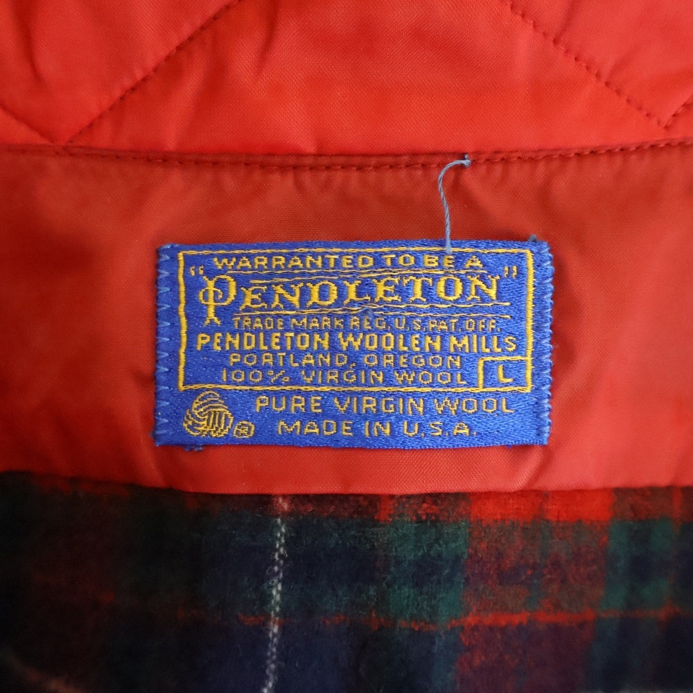 PENDLETON(ペンドルトン) 70S VINTAGE WOOL CHECK L/S SHIRT ウール チェック 長袖 シャツ レッド/グリーン/ネイビー
