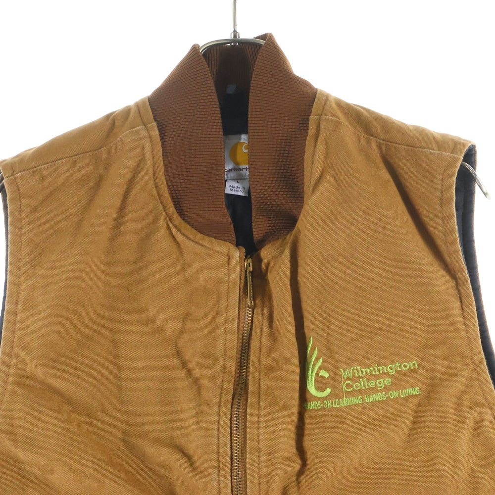 CARHARTT(カーハート) 10S DUCK VEST 14年 メキシコ製 刺しゅう ダック ベスト ブラウンV01 BRN