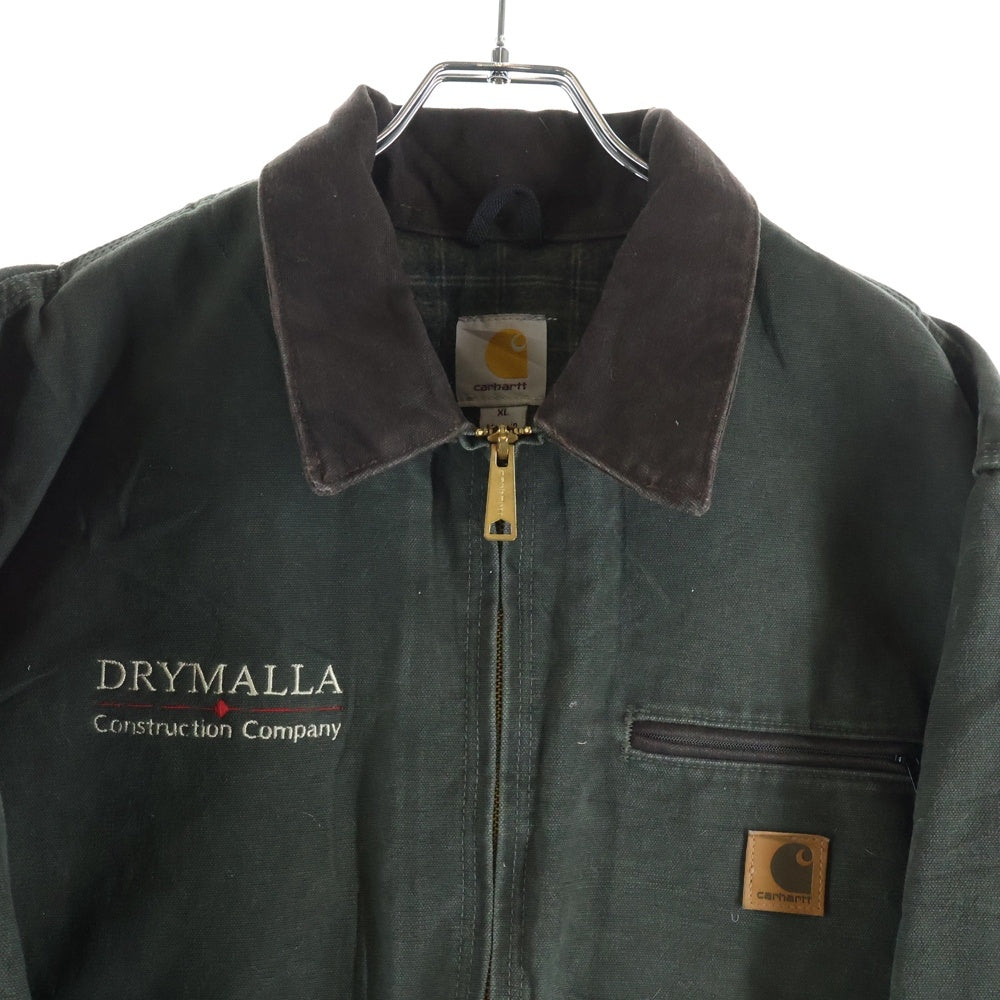 CARHARTT(カーハート) 10S DETROIT JACKET 15年 メキシコ製 企業刺しゅう デトロイト ダック ジャケット モス カーキ
