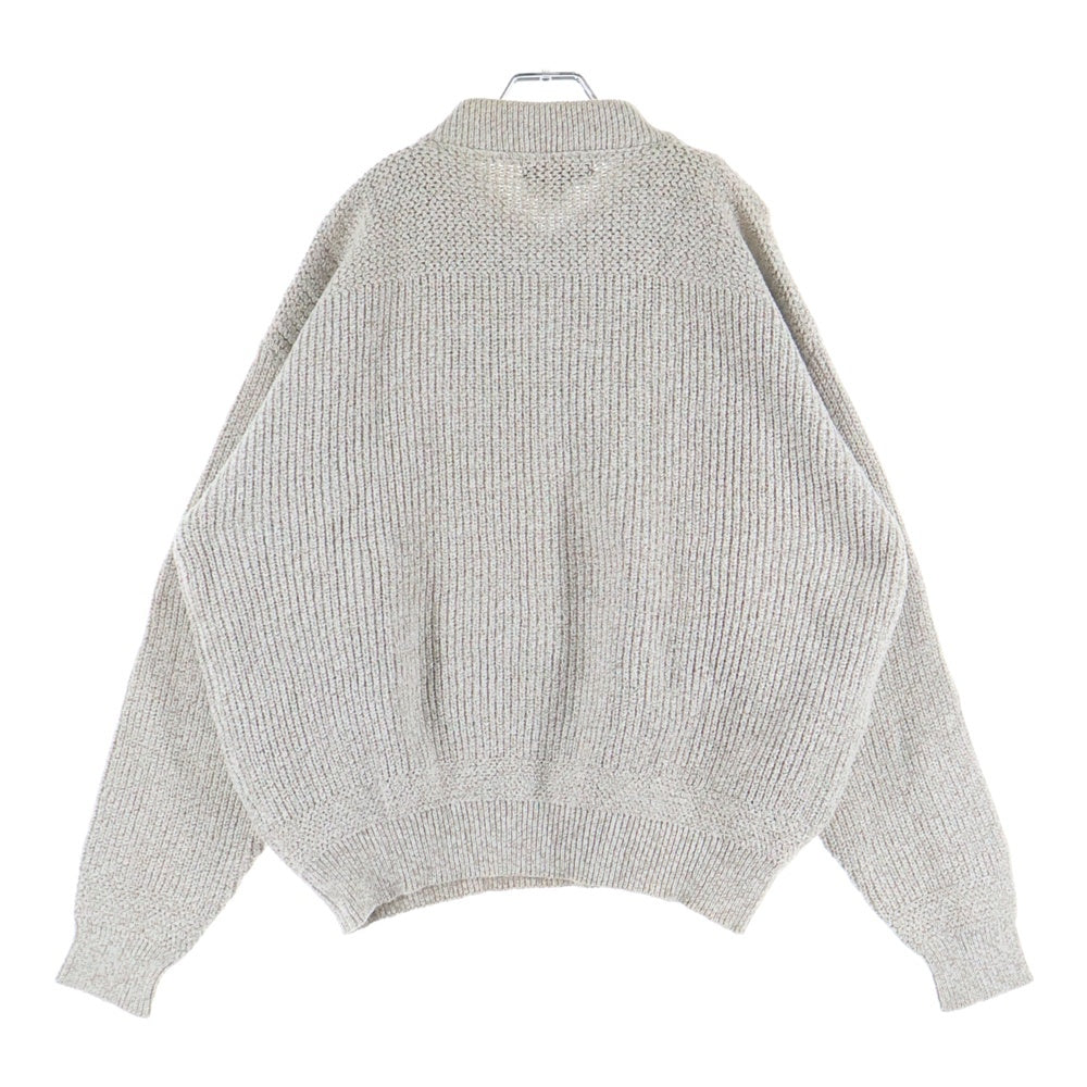 Eddie Bauer(エディバウワー) 80-90s ヘンリーネック ハーフボタン 長袖ニットセーター アイボリー