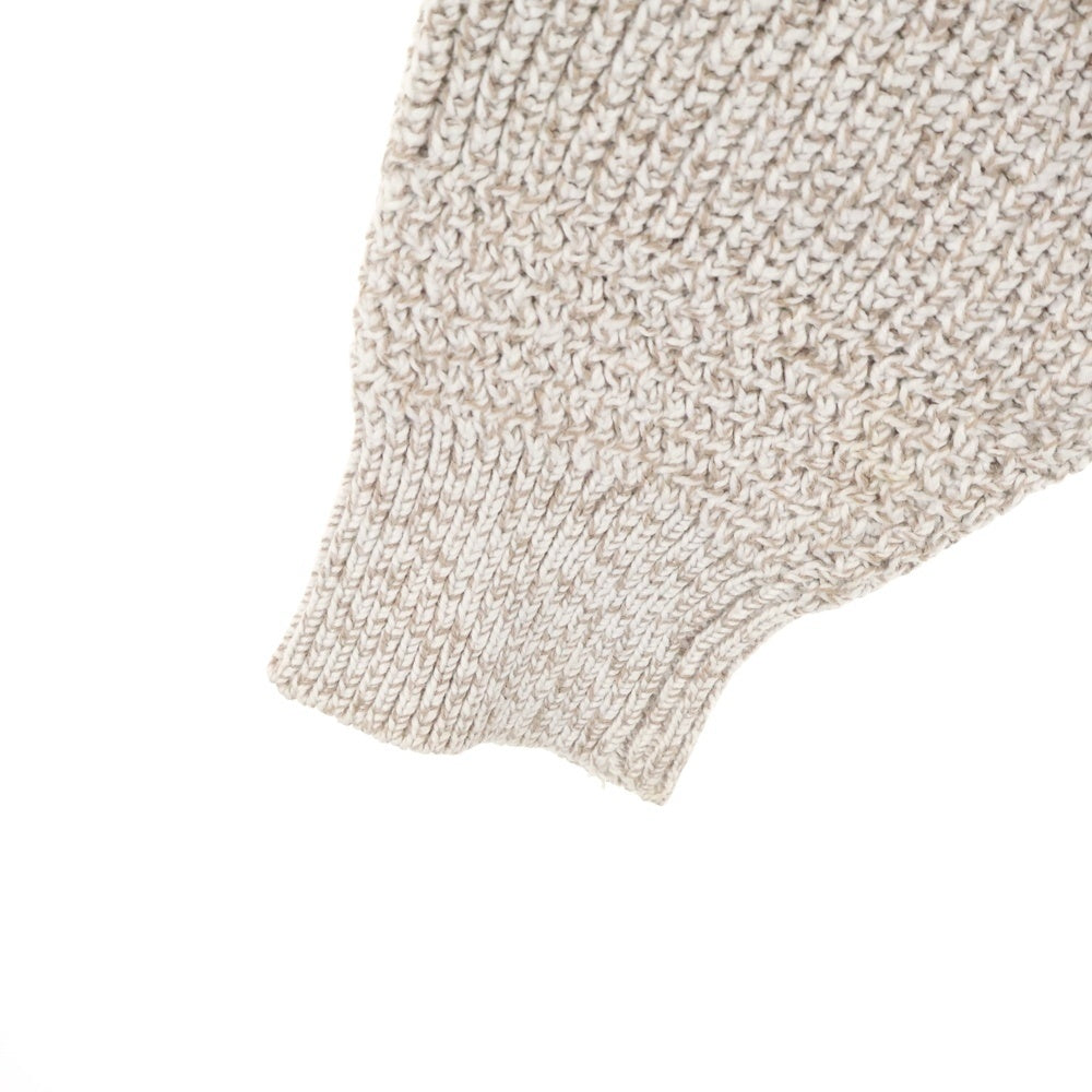 Eddie Bauer(エディバウワー) 80-90s ヘンリーネック ハーフボタン 長袖ニットセーター アイボリー