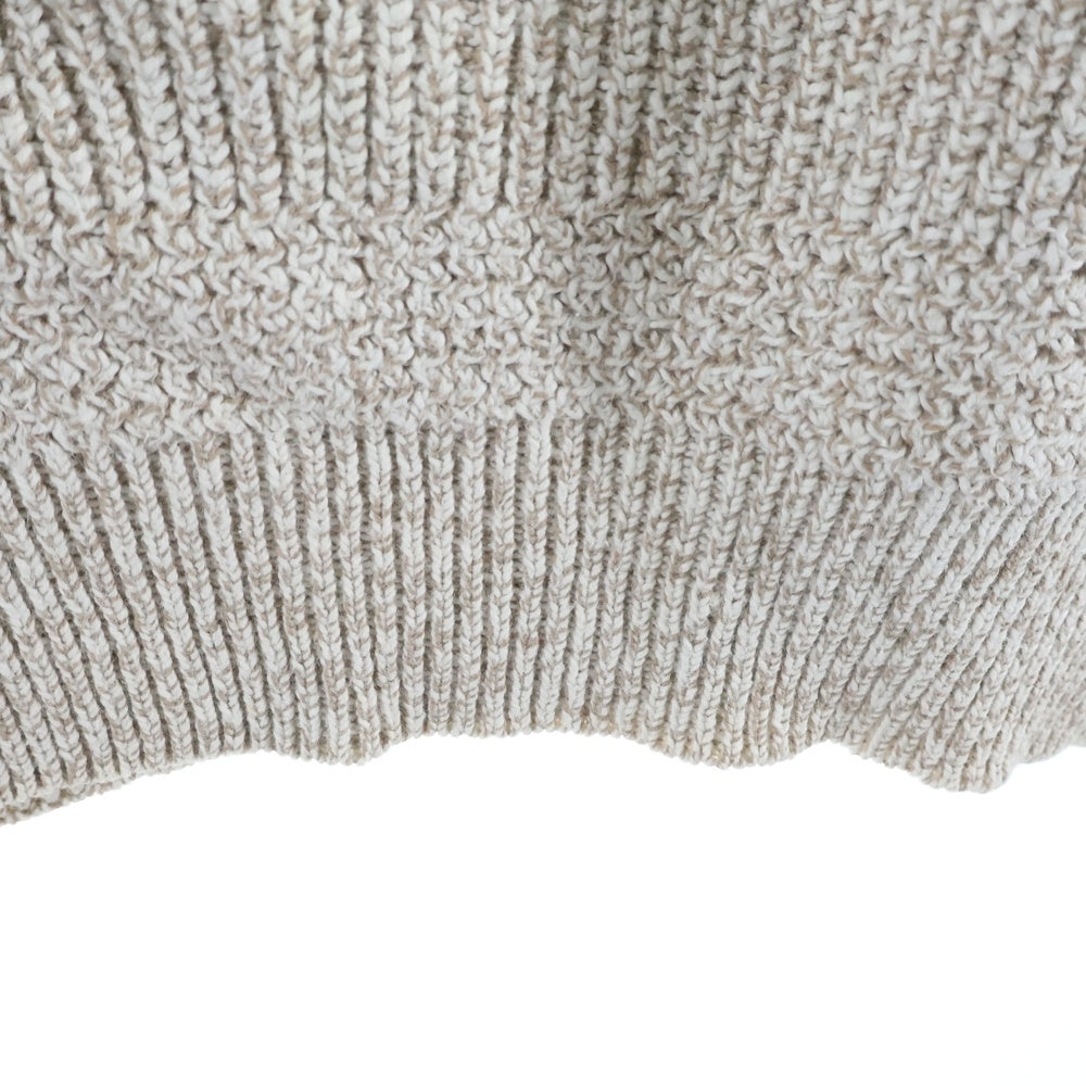 Eddie Bauer(エディバウワー) 80-90s ヘンリーネック ハーフボタン 長袖ニットセーター アイボリー