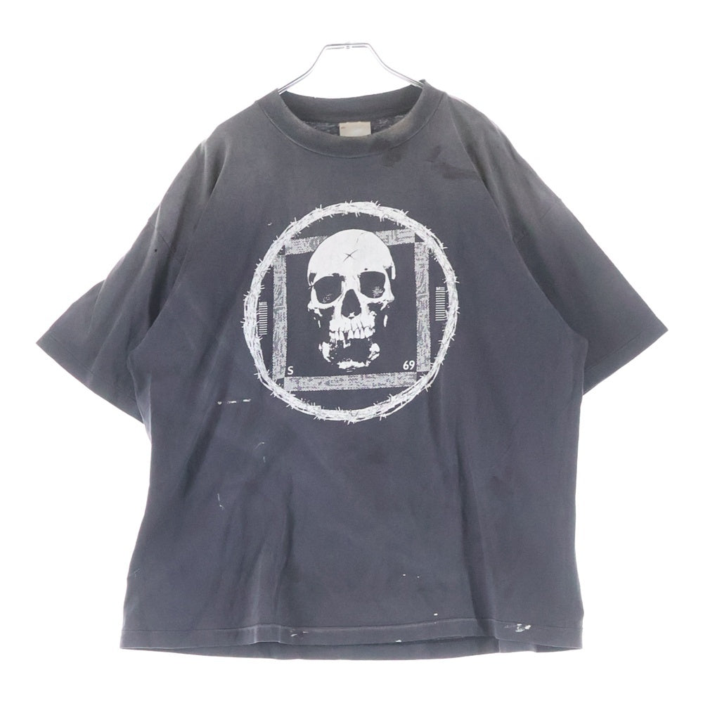 SAINT MICHAEL(セントマイケル) 25AW × Kosuke Kawamura S/S T-SHIRT PERVERSION 両面プリント 半袖Tシャツ カットソー ブラック SM-HR1-0000-C16