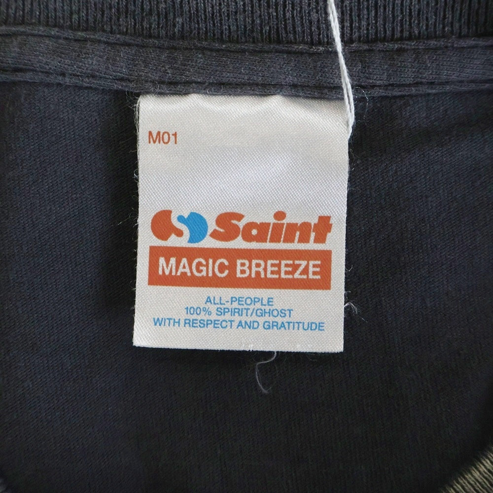 SAINT MICHAEL(セントマイケル) 25AW × Kosuke Kawamura S/S T-SHIRT PERVERSION 両面プリント 半袖Tシャツ カットソー ブラック SM-HR1-0000-C16