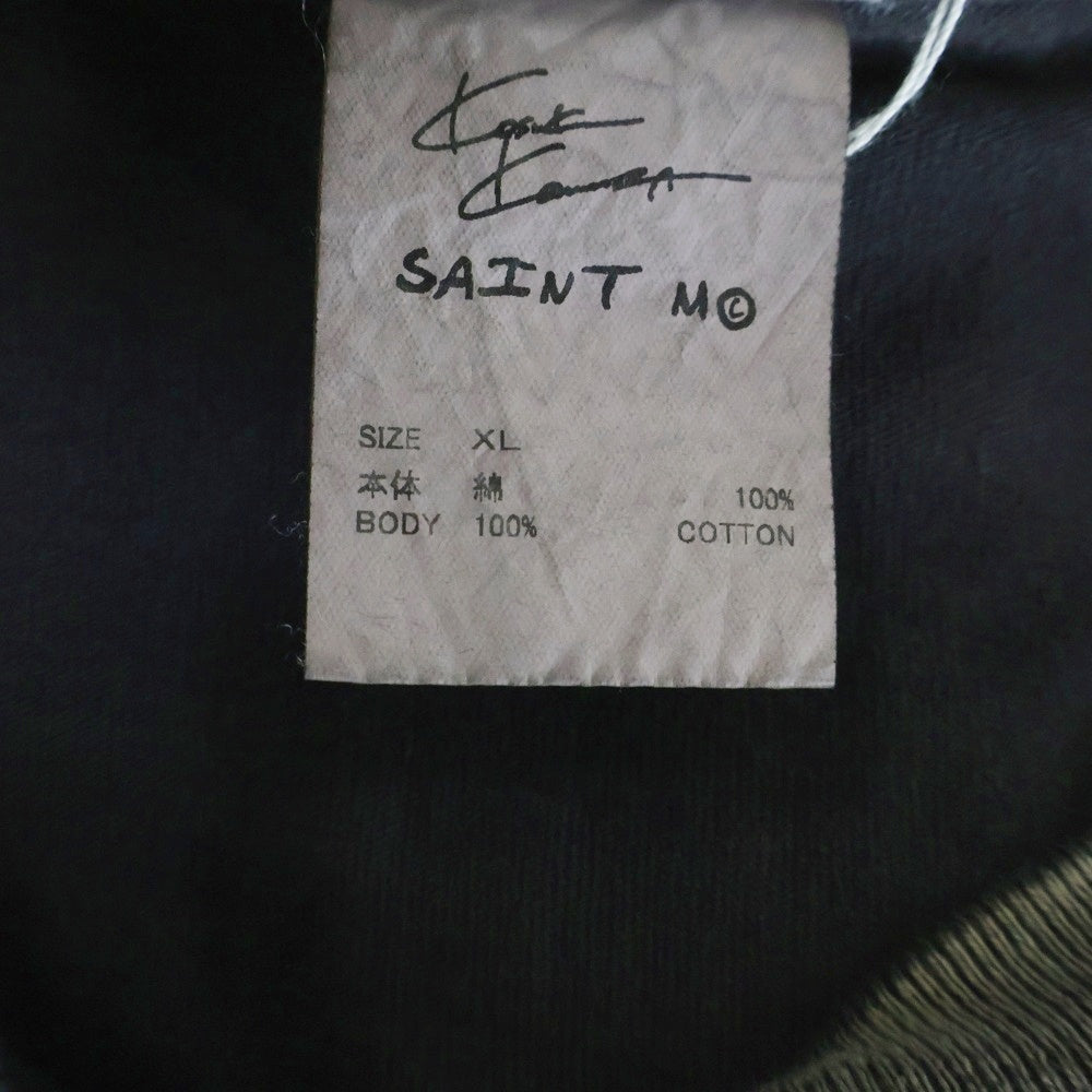 SAINT MICHAEL(セントマイケル) 25AW × Kosuke Kawamura S/S T-SHIRT PERVERSION 両面プリント 半袖Tシャツ カットソー ブラック SM-HR1-0000-C16