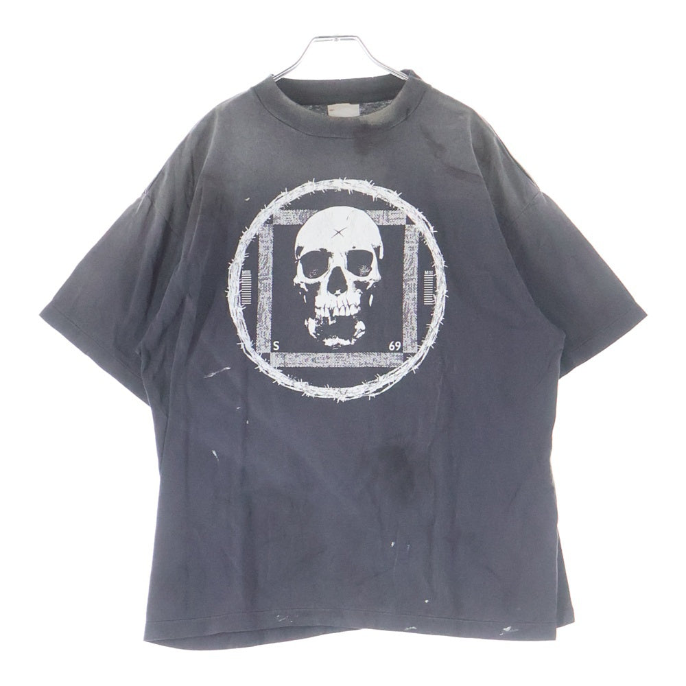 SAINT MICHAEL(セントマイケル) 25AW × Kosuke Kawamura S/S T-SHIRT PERVERSION 両面プリント 半袖Tシャツ カットソー ブラック SM-HR1-0000-C16