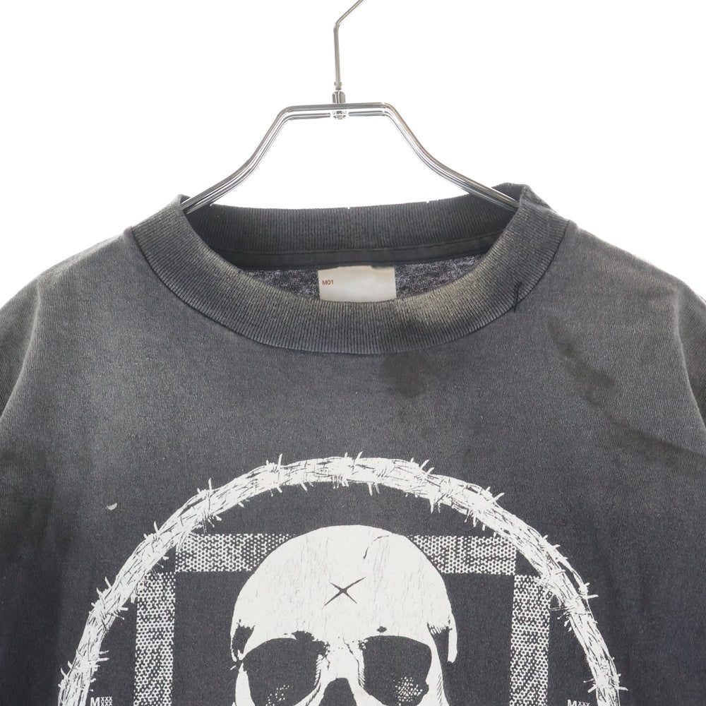 SAINT MICHAEL(セントマイケル) 25AW × Kosuke Kawamura S/S T-SHIRT PERVERSION 両面プリント 半袖Tシャツ カットソー ブラック SM-HR1-0000-C16