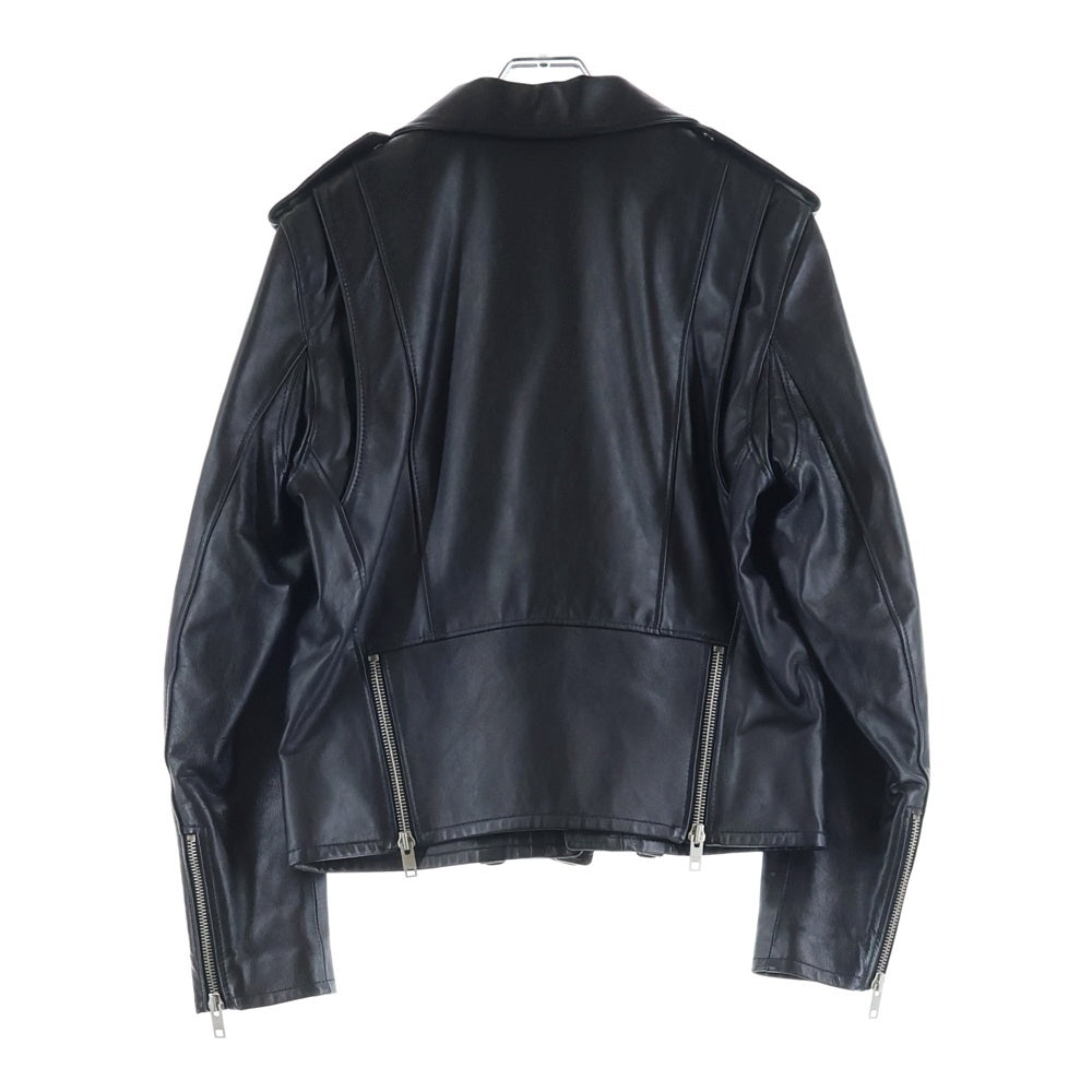 CELINE(セリーヌ) CELINE by Hedi Slimane クラシックバイカー カーフスキン ダブル レザーライダースジャケット 2E158599E ブラック
